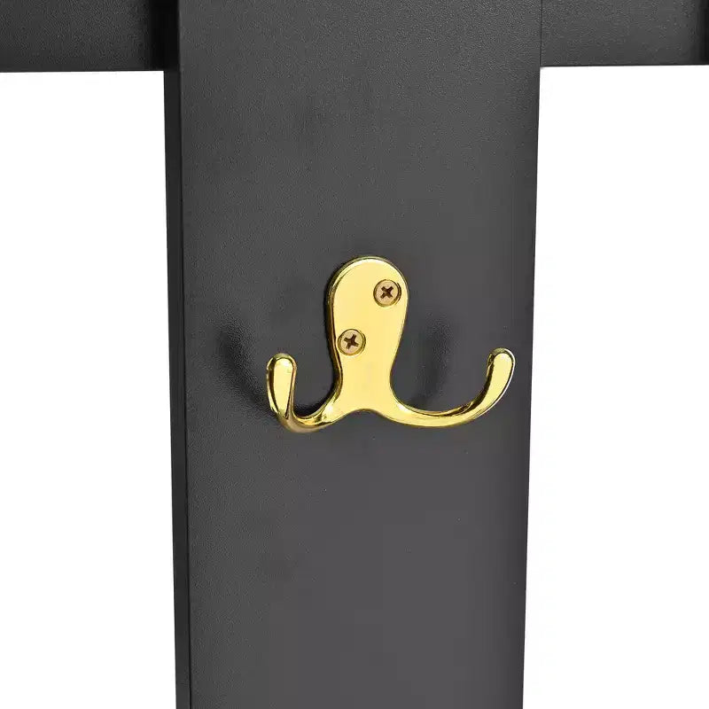 Albero da ingresso bianco 4 in 1 con panca imbottita, ganci e scarpiera – 1 persona