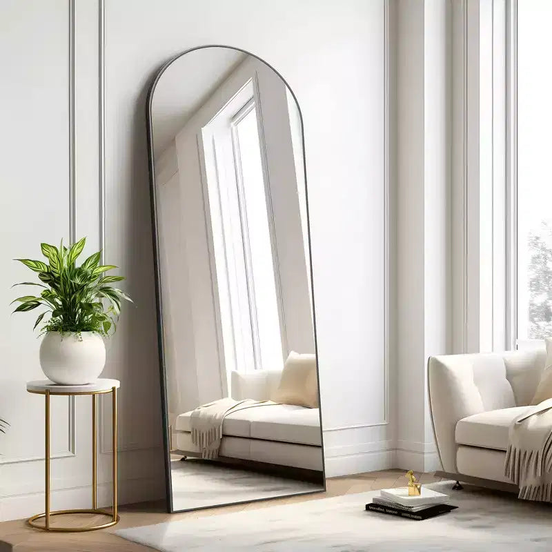 Wooden Right-Angled Arch Full-Length Mirror