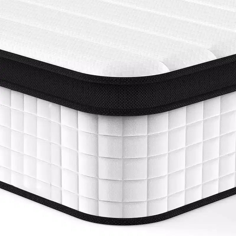 Materasso Ibrido Bianco e Nero, Memory Foam e Molle Insacchettate, Matrimoniale (2 persone)