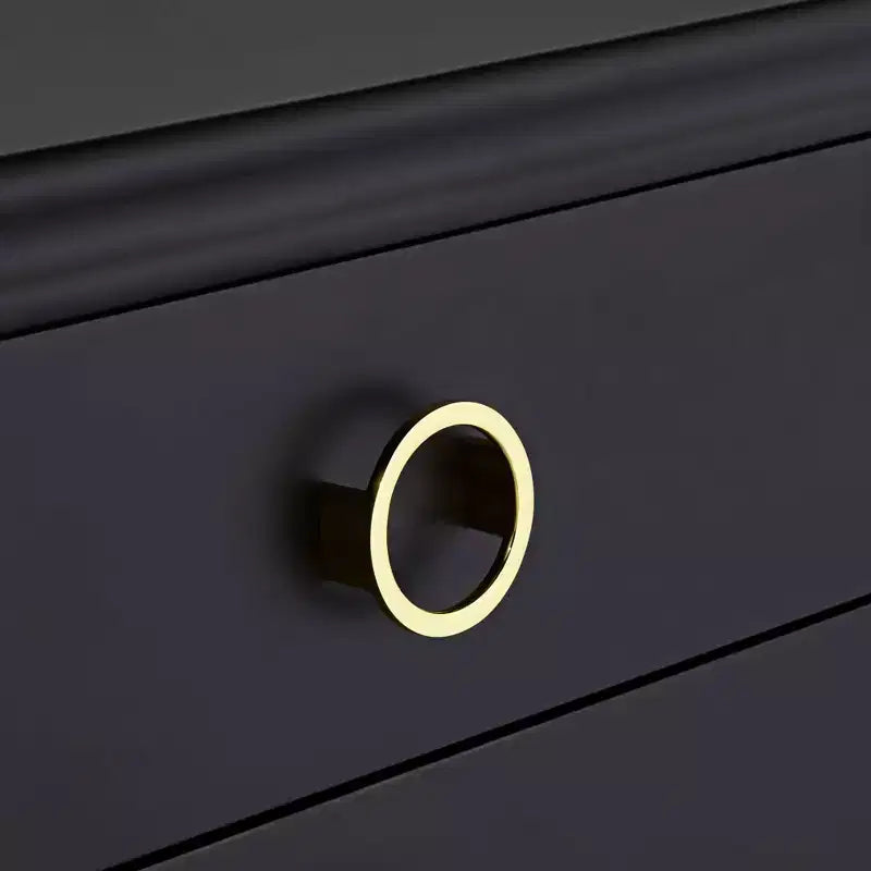 Cassettiera accentata nera a 3 cassetti di metà secolo, 1 persona