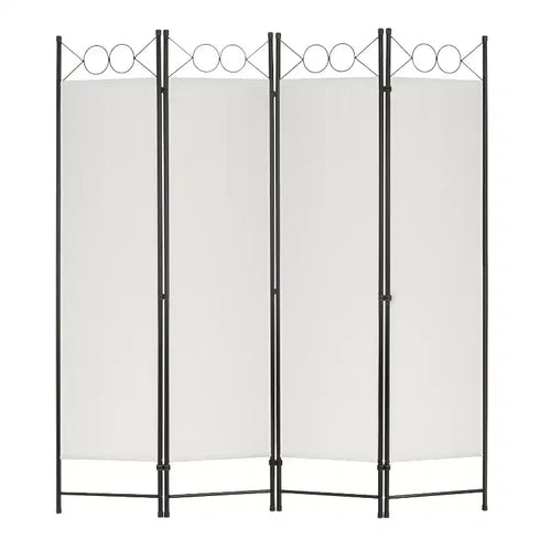 FDW Room Dividers 4 Panel 5.6FT Folding Freestanding Room Divider Privacy Divider Partition with Fabric & Metal Frame for Home Office Bedroom