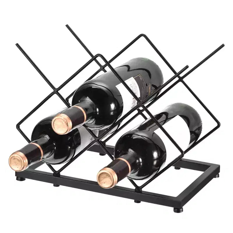 Unique Bargains Countertop Freestanding Geometric Design Space-Saving Wine Rack