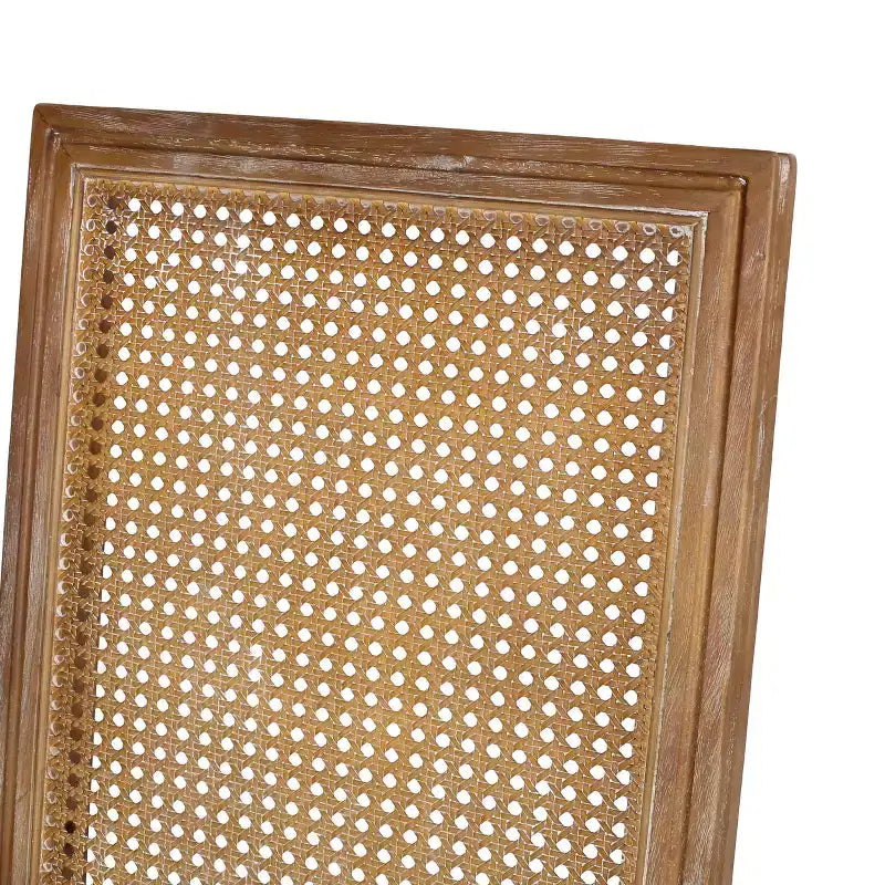 Sedie da pranzo con braccioli in canna imbottite beige/marrone, set da 2