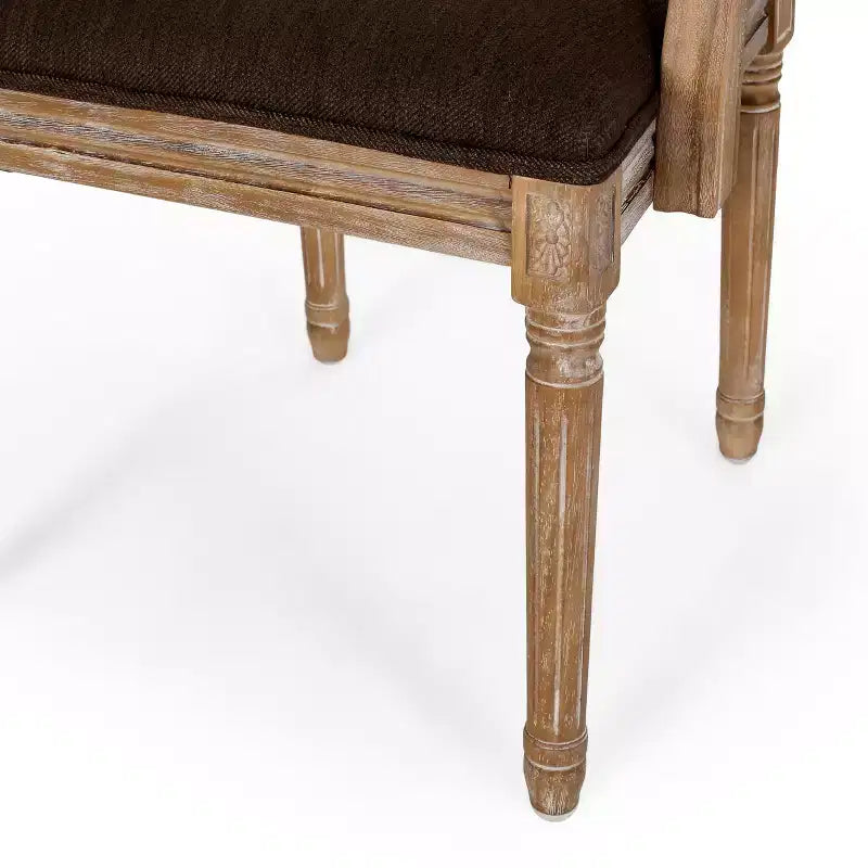 Sedie da pranzo con braccioli in canna imbottite beige/marrone, set da 2