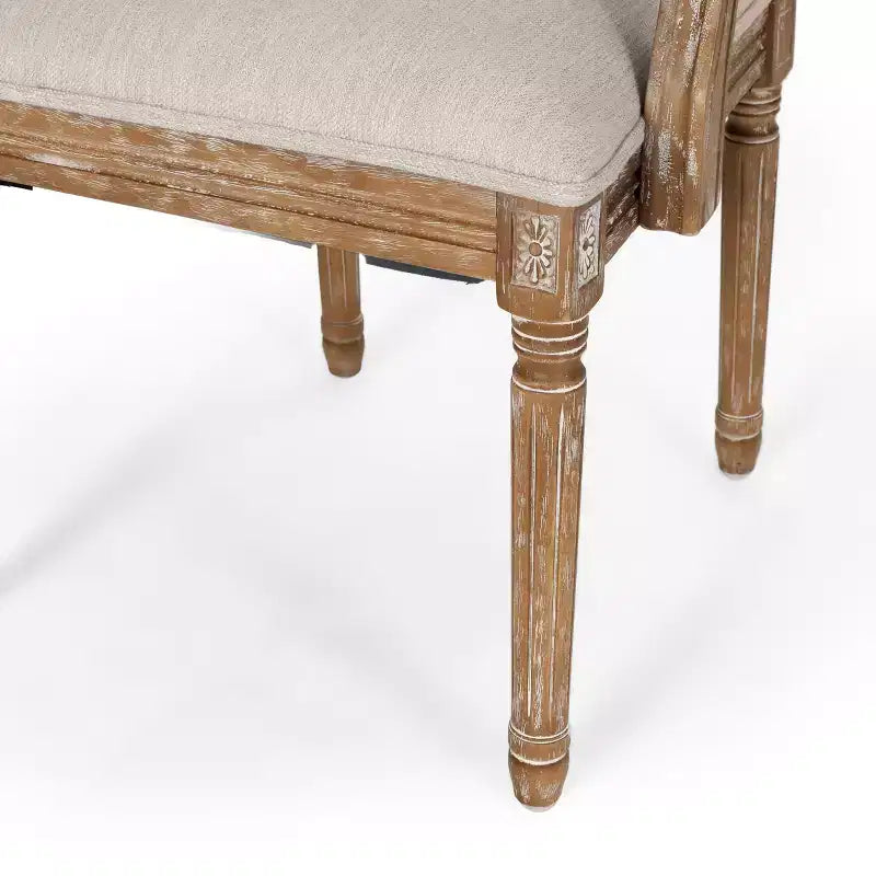 Sedie da pranzo con braccioli in canna imbottite beige/marrone, set da 2