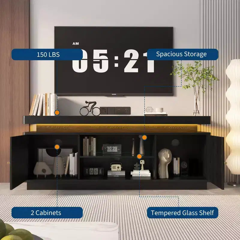 Mobile TV con 2 ante, marrone, legno, per 1 persona