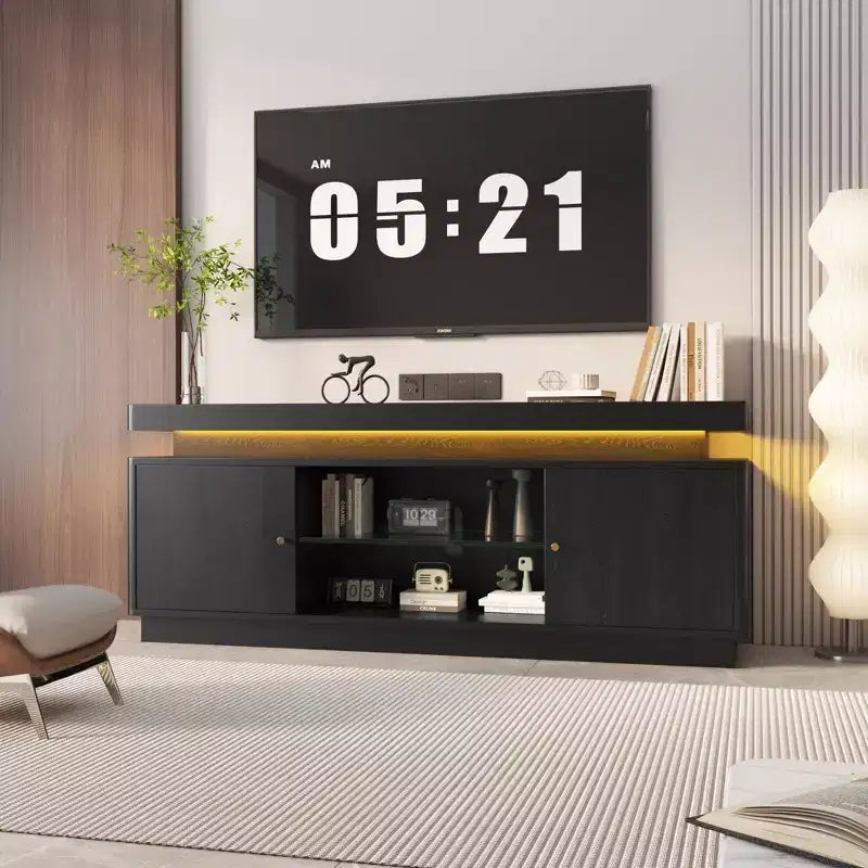 Mobile TV con 2 ante, marrone, legno, per 1 persona