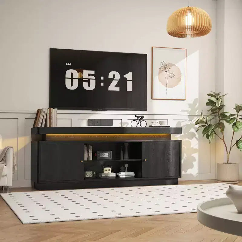 Mobile TV con 2 ante, marrone, legno, per 1 persona
