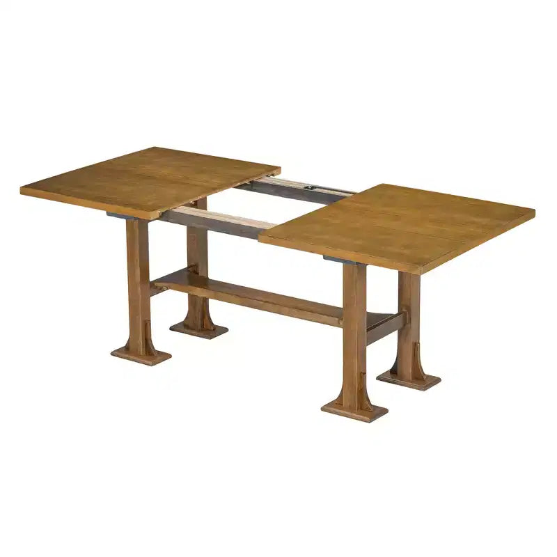 Set Tavolo da Pranzo per 6 Persone Marrone Scuro / Naturale con Panca e 4 Sedie