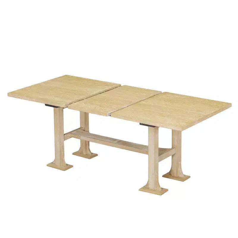 Set Tavolo da Pranzo per 6 Persone Marrone Scuro / Naturale con Panca e 4 Sedie