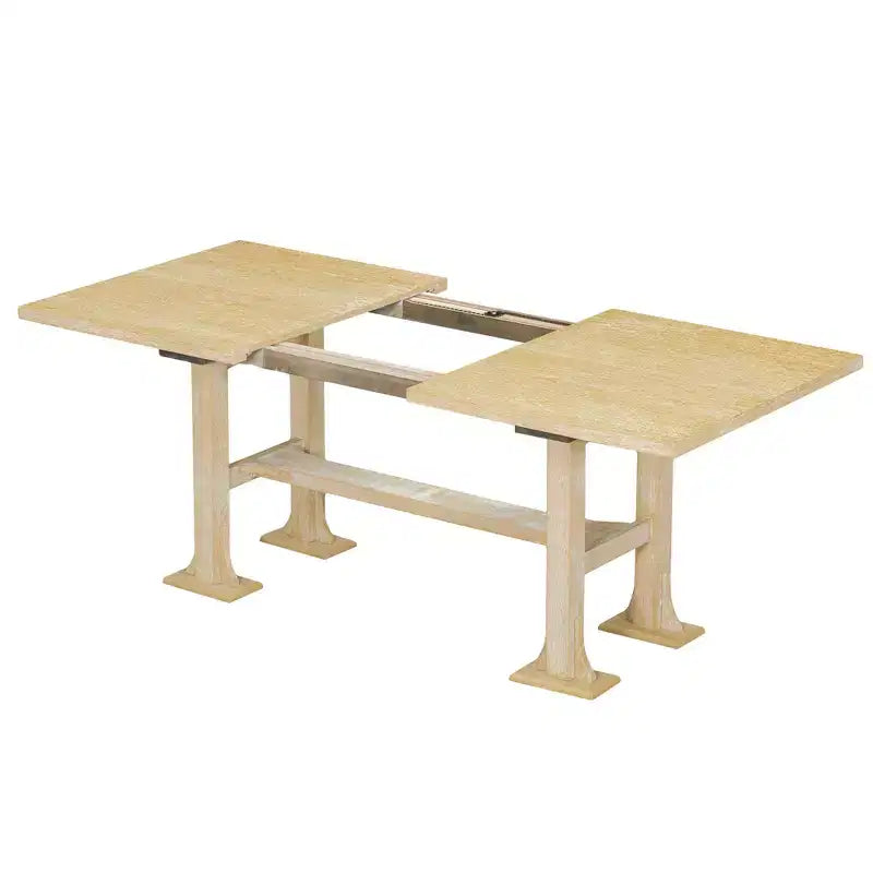 Set Tavolo da Pranzo per 6 Persone Marrone Scuro / Naturale con Panca e 4 Sedie