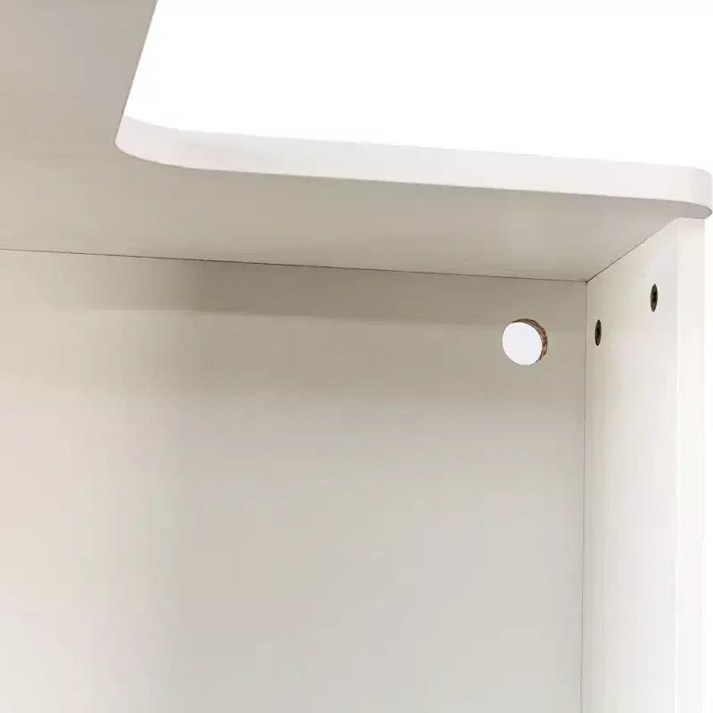 Scaffale angolare a 5 ripiani a L bianco con luci a LED, per 1 persona