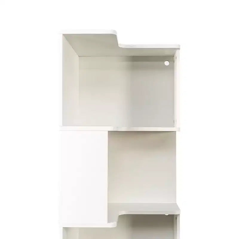 Scaffale angolare a 5 ripiani a L bianco con luci a LED, per 1 persona
