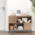 Fluted Console Table, Mid-Century Modern Entryway Table with Storage for Living Room Hallway