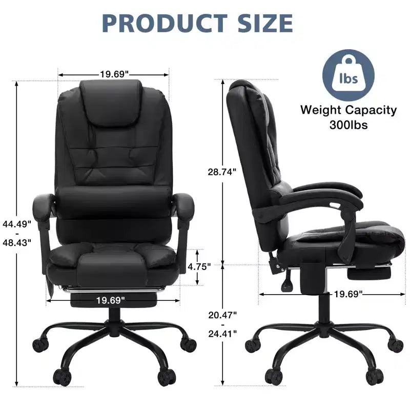 Sedia da Ufficio Ergonomica Beige/Nera con Massaggio a 7 Punti, Sedile Singolo