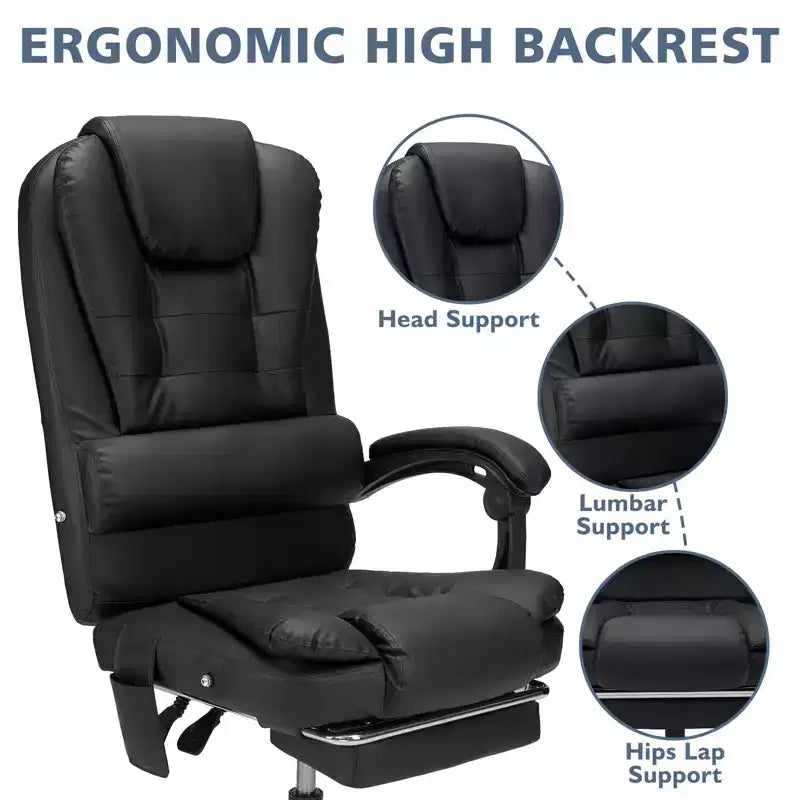 Sedia da Ufficio Ergonomica Beige/Nera con Massaggio a 7 Punti, Sedile Singolo