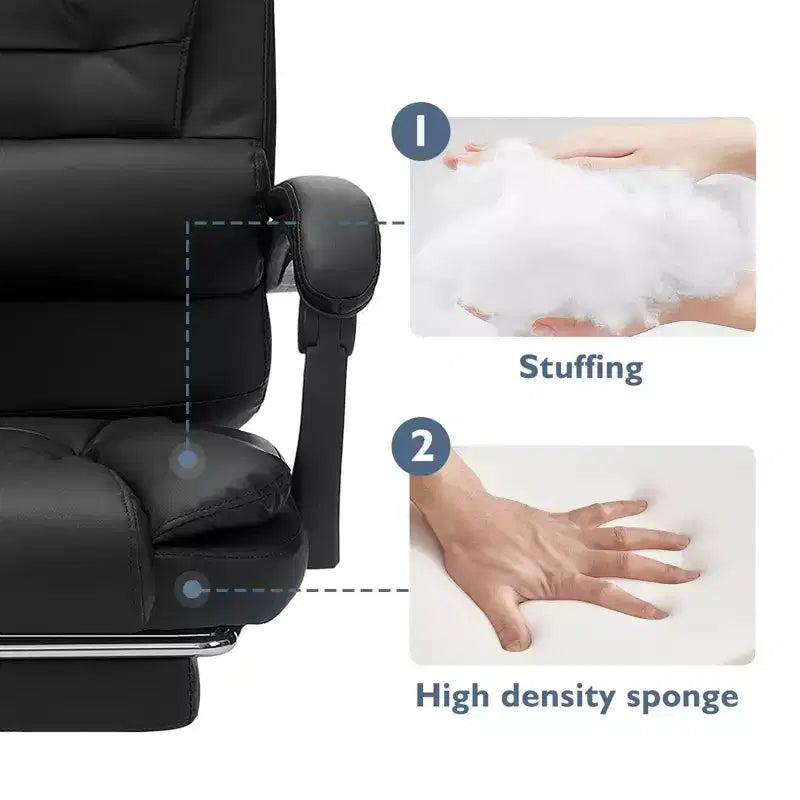 Sedia da Ufficio Ergonomica Beige/Nera con Massaggio a 7 Punti, Sedile Singolo