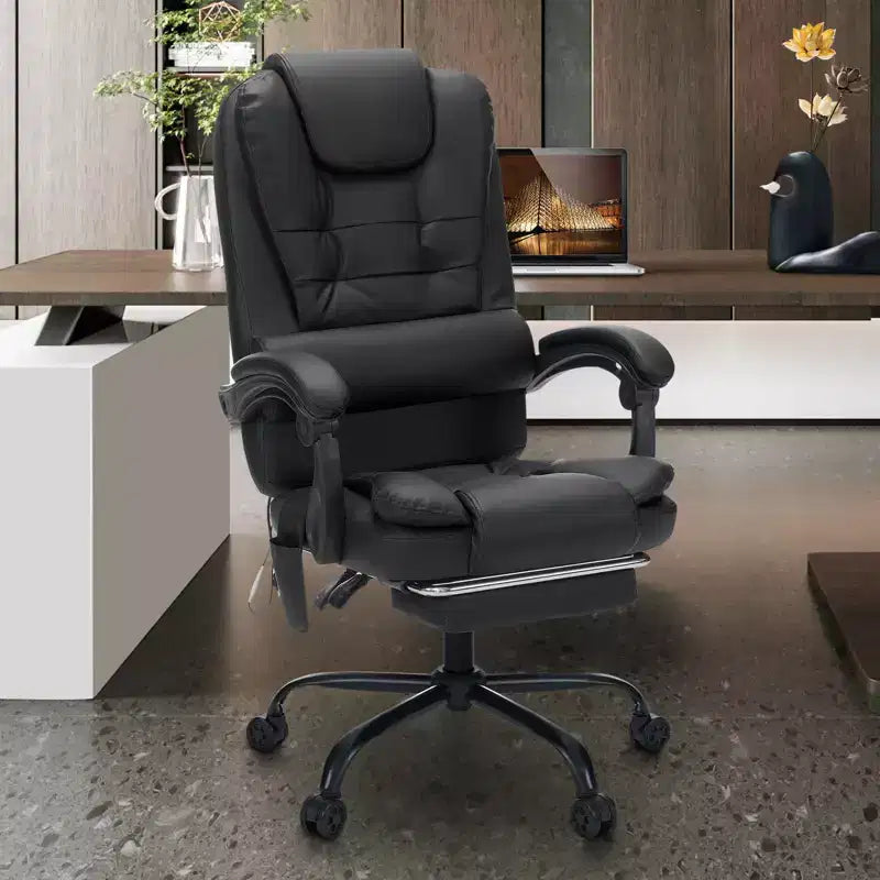 Sedia da Ufficio Ergonomica Beige/Nera con Massaggio a 7 Punti, Sedile Singolo