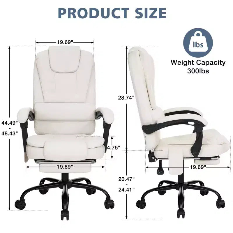 Sedia da Ufficio Ergonomica Beige/Nera con Massaggio a 7 Punti, Sedile Singolo