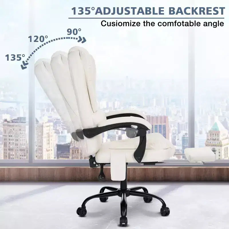 Sedia da Ufficio Ergonomica Beige/Nera con Massaggio a 7 Punti, Sedile Singolo