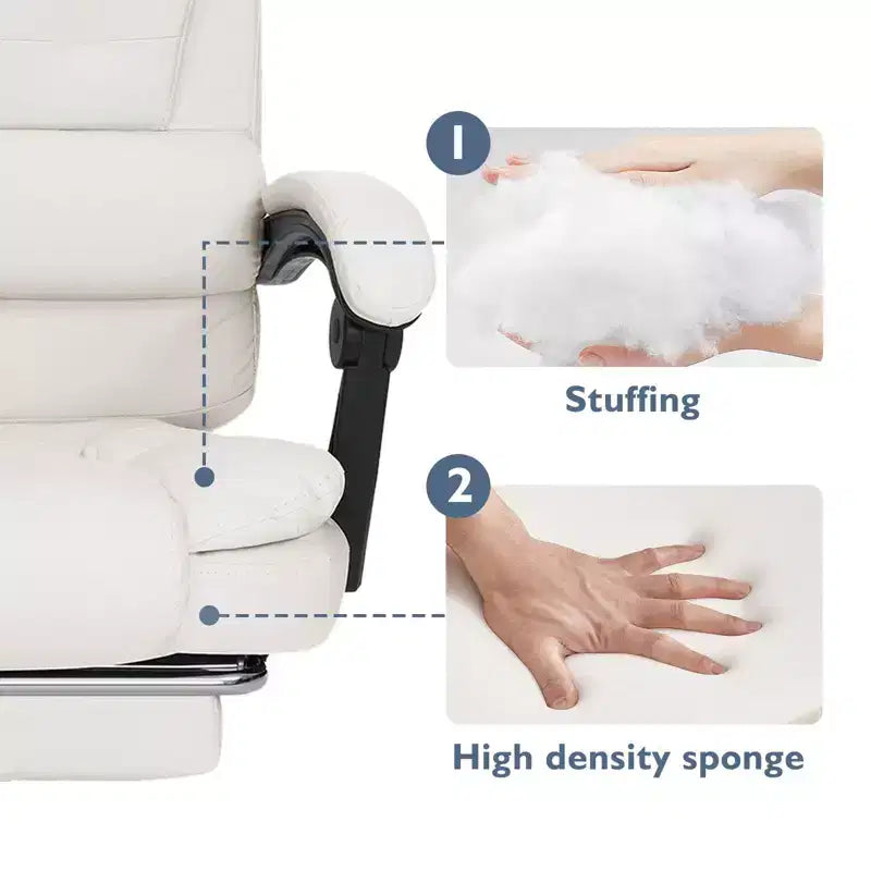 Sedia da Ufficio Ergonomica Beige/Nera con Massaggio a 7 Punti, Sedile Singolo