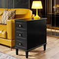 Wood Nightstand, Fully Assembled Narrow Side Table with 3 Drawers