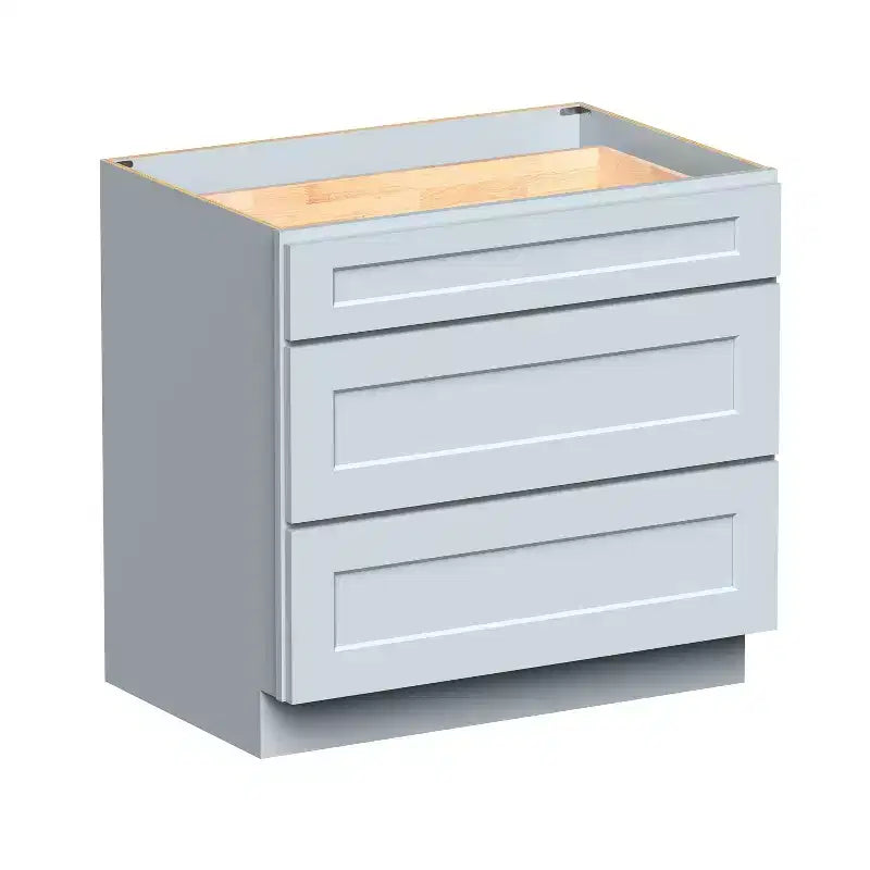 Mobile base cucina a 3 cassetti Dove Gray Shaker, montaggio a persona singola