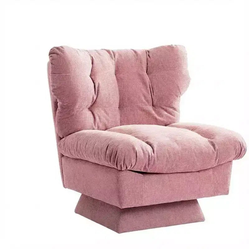 Poltrona girevole accent in beige/rosa senza braccioli, a seduta singola