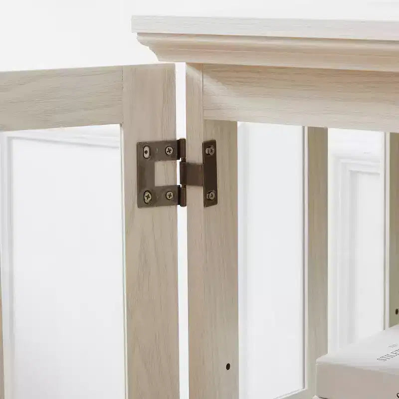 Vetrina con ante in vetro, in legno marrone, stile a griglia, montaggio per 1 persona