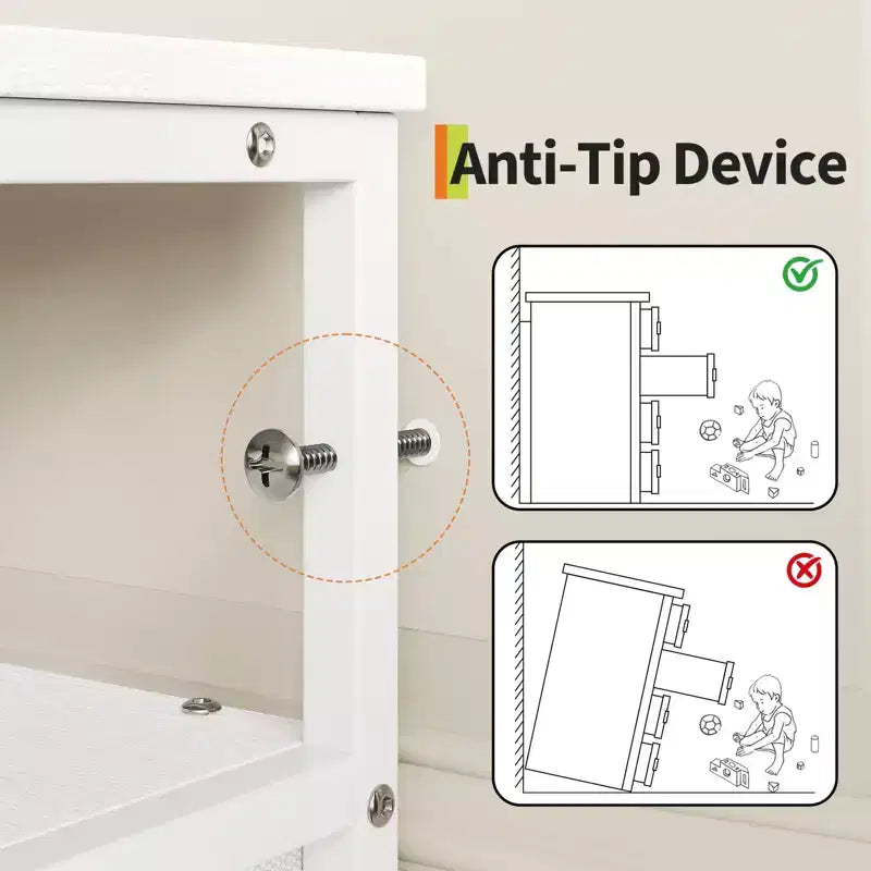 Mobile TV in tessuto da 63", 12 cassetti, Nero/Marrone/Bianco, Adatto per TV da 55-70"