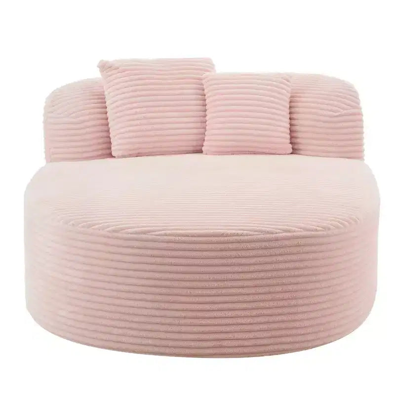 Divano Chaise Longue in Velluto a Coste Nero / Grigio / Verde / Rosa, Moderno Senza Struttura con 2 Cuscini, 1 Posto