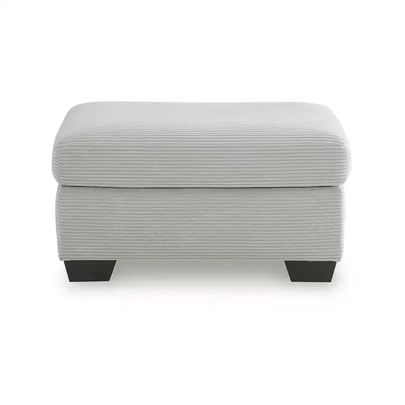 Ottomano in poliestere cordato grigio fumo, 1 posto