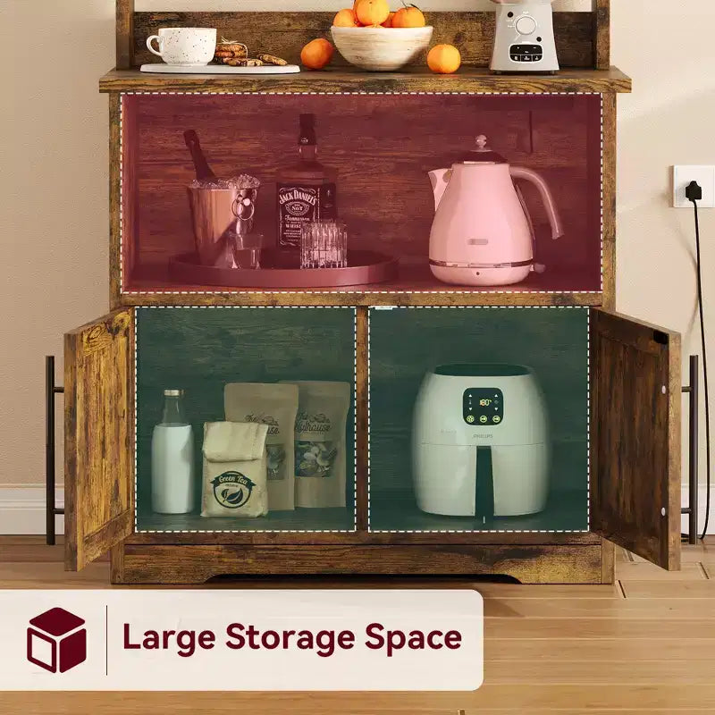 Pensile da cucina alto 63'' con mobiletto – grigio / colore retrò / bianco, stile rustico