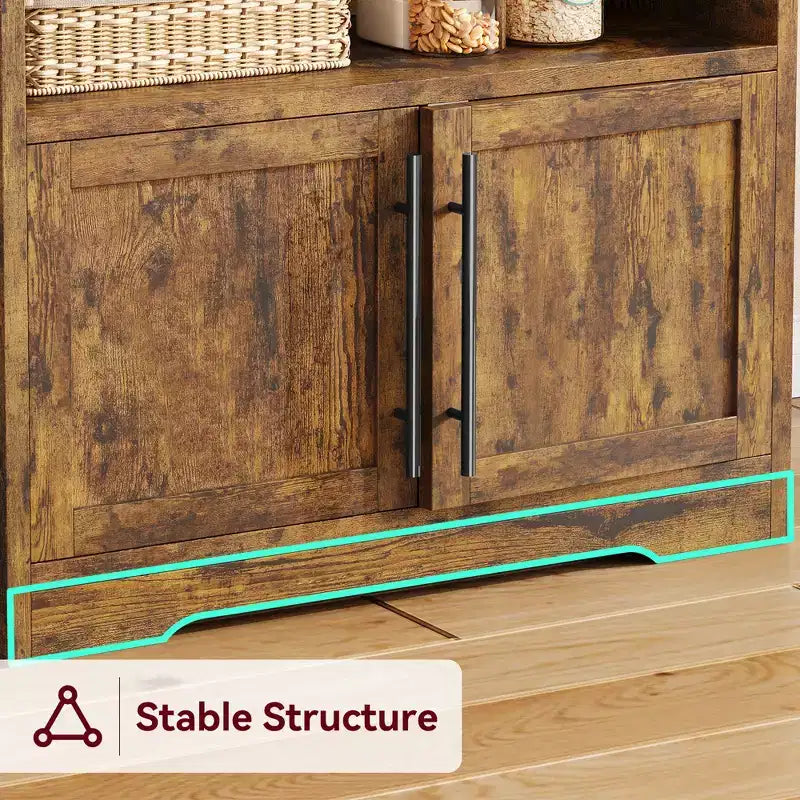 Pensile da cucina alto 63'' con mobiletto – grigio / colore retrò / bianco, stile rustico