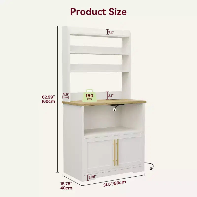 Pensile da cucina alto 63'' con mobiletto – grigio / colore retrò / bianco, stile rustico