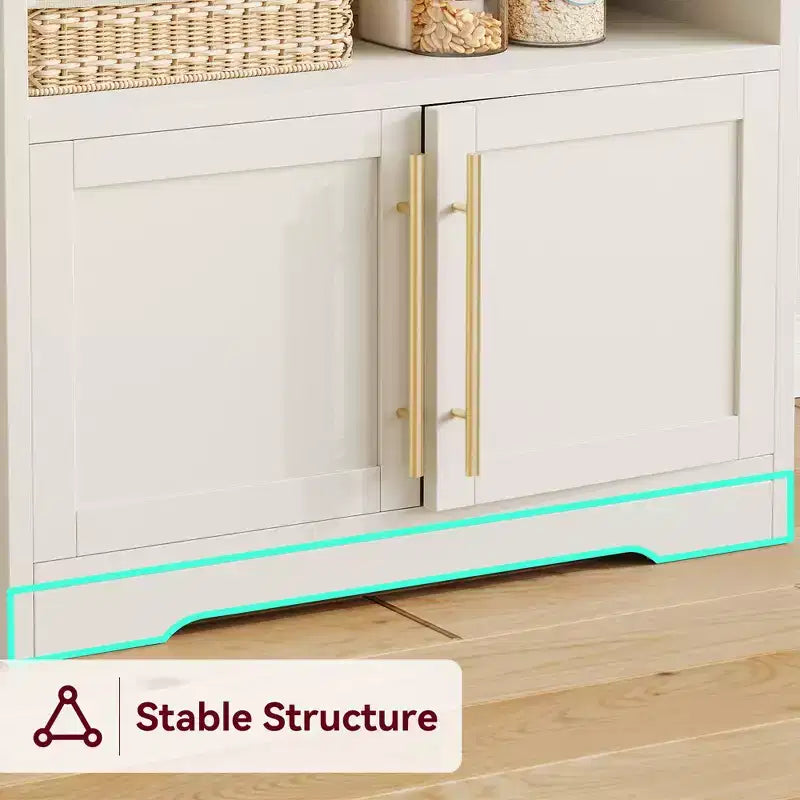 Pensile da cucina alto 63'' con mobiletto – grigio / colore retrò / bianco, stile rustico