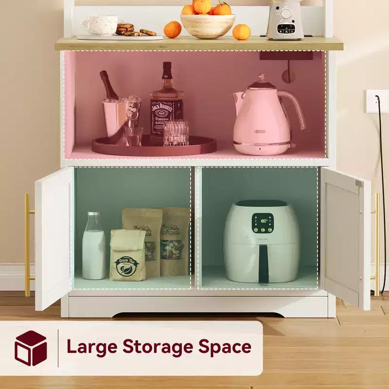 Pensile da cucina alto 63'' con mobiletto – grigio / colore retrò / bianco, stile rustico