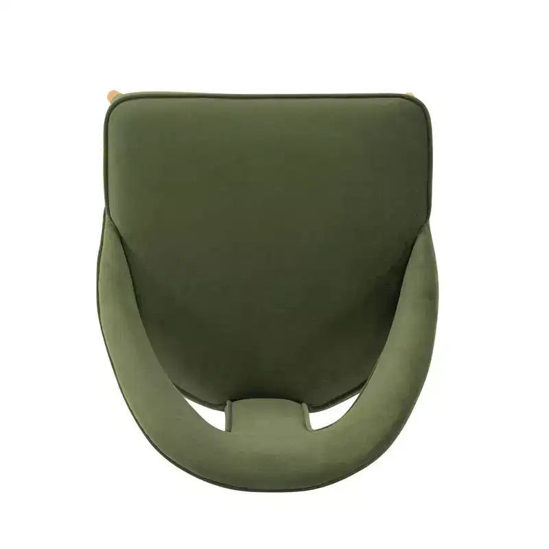 Sedia da pranzo moderna senza braccioli in velluto grigio/verde oliva, 1 posto