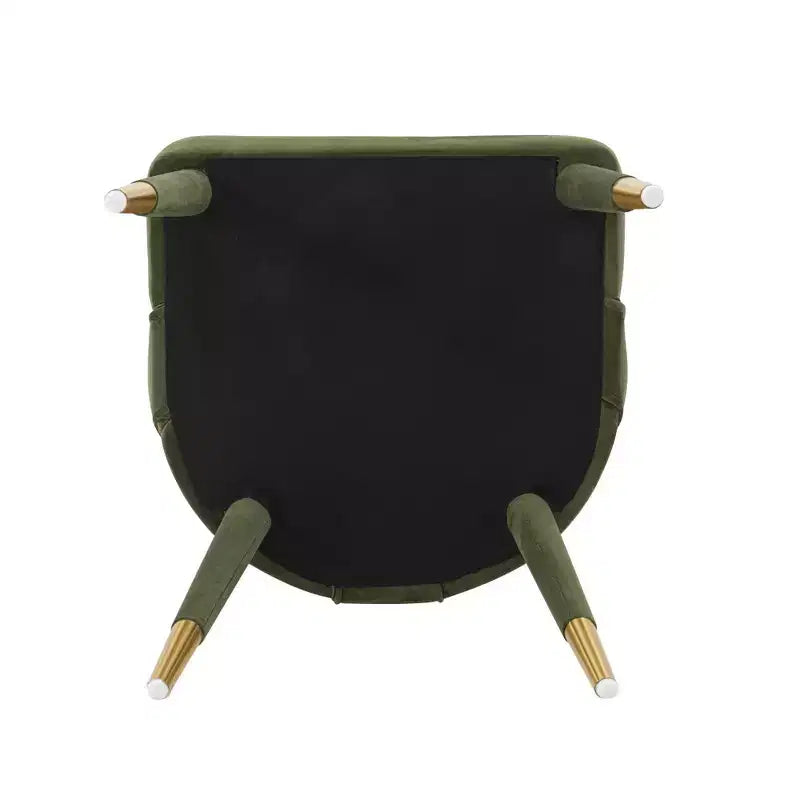 Sedia da pranzo moderna senza braccioli in velluto grigio/verde oliva, 1 posto