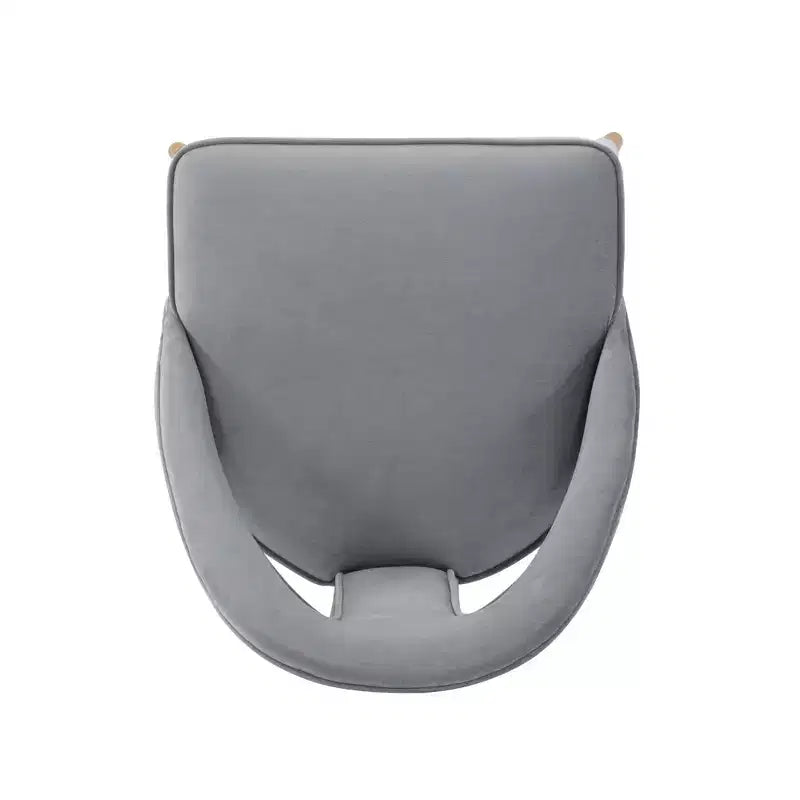 Sedia da pranzo moderna senza braccioli in velluto grigio/verde oliva, 1 posto